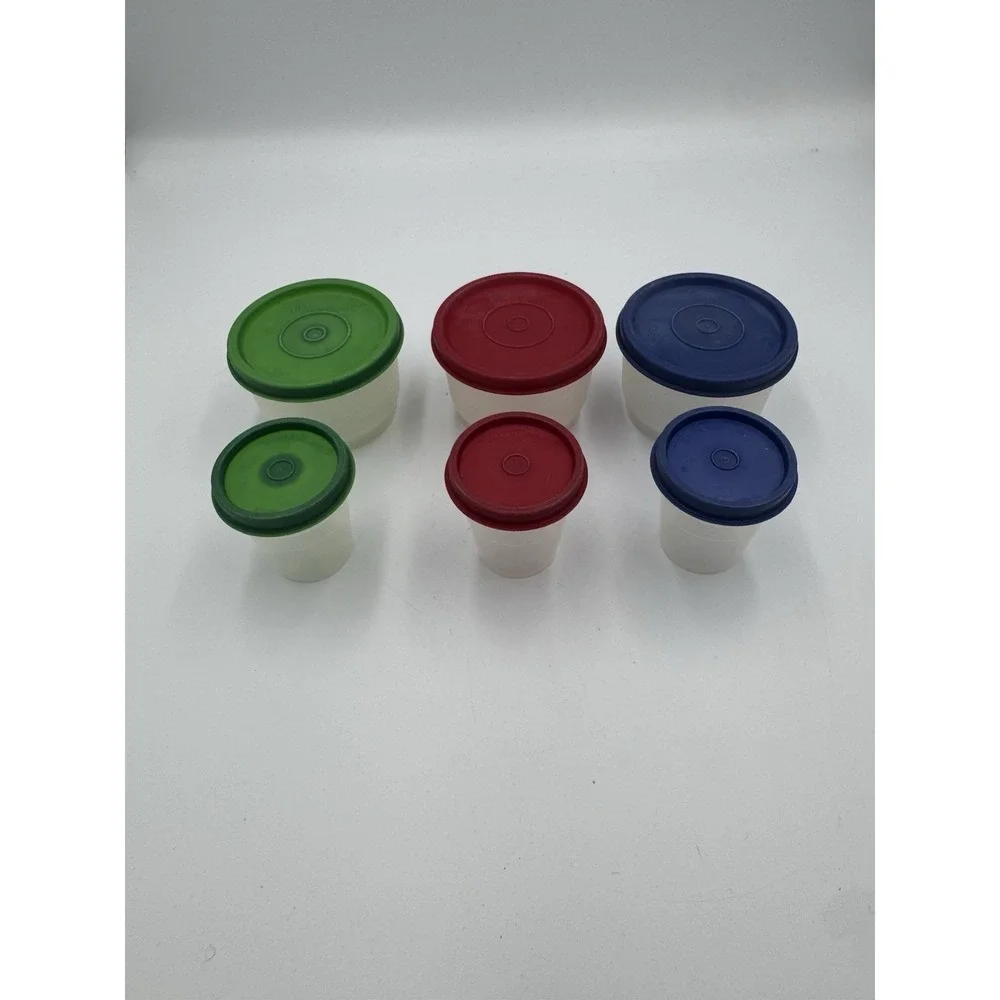 Set Of 6 Tupperware‎ Containers - 3 Condiment & 3 Snack